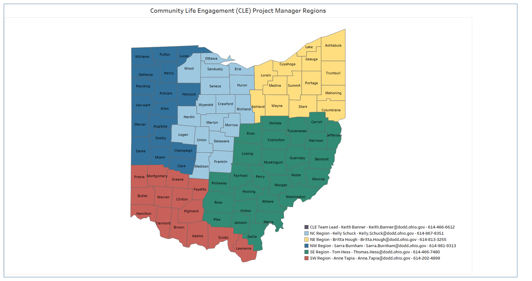 Community Life Engagement (CLE) Project Manager Regions